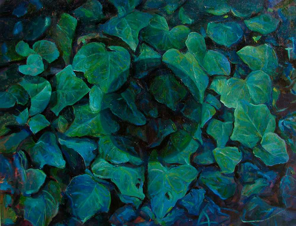 Lula Mari, Eclipse sobre planta: óleo sobre tela (35 cm x 40 cm): de la serie: 16 maneras de encontrarse perdido (2012-2014)